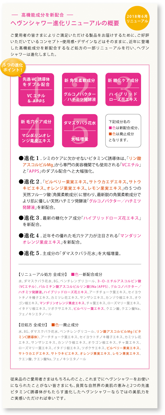 ヘヴンシャワー進化リニューアルの概要