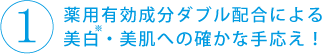 薬用有効成分ダブル配合による美白・美肌への確かな手応え!