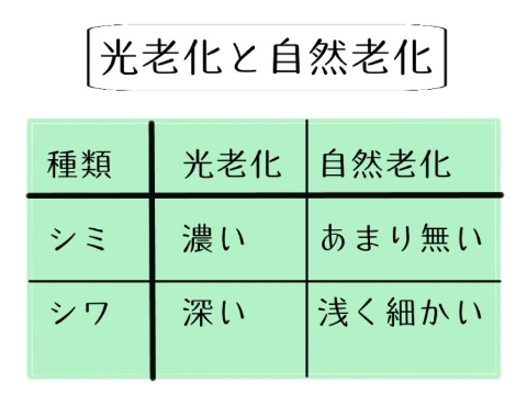 光老化と自然老化