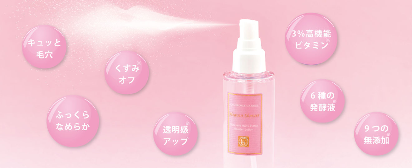 糖化や酸化をエイジングケアするブースター導入液・化粧水「ヘヴンシャワー」の特長