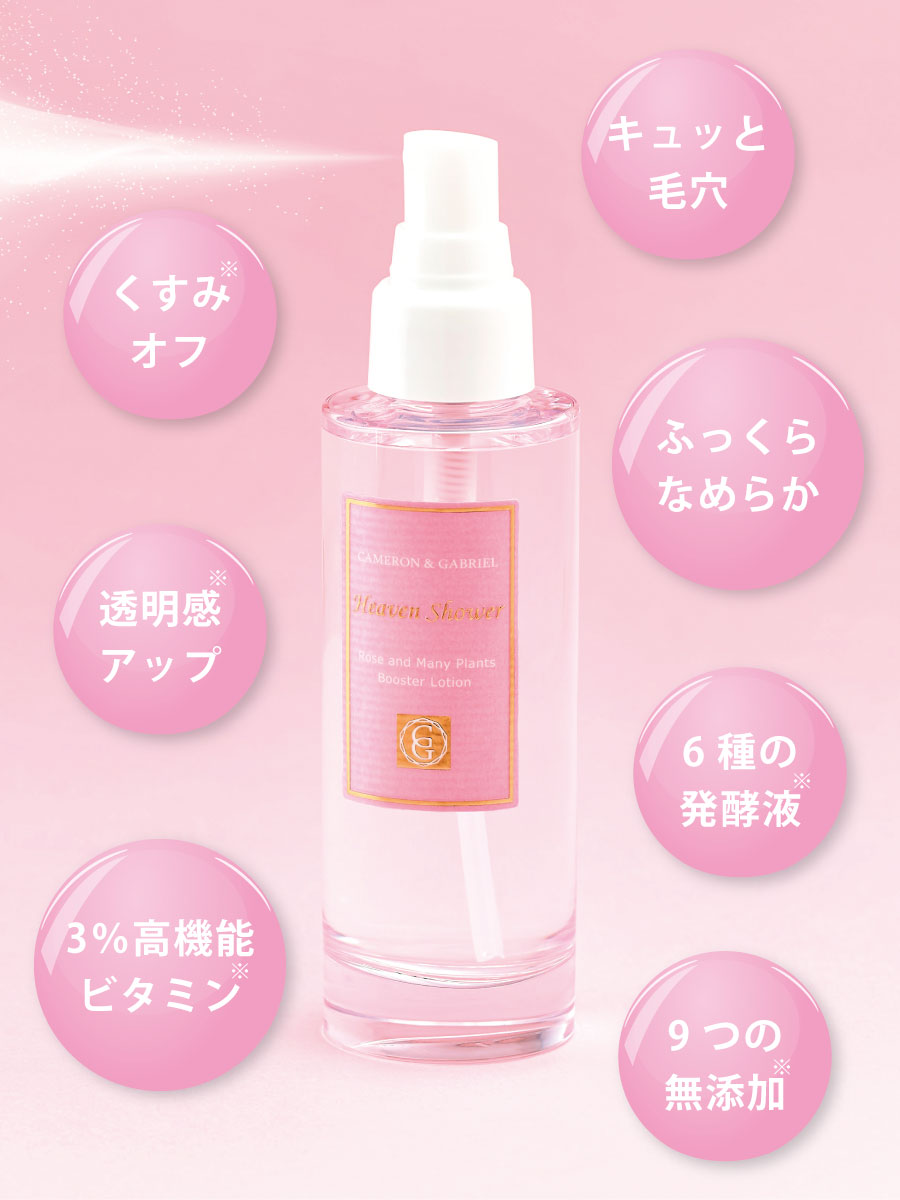 糖化や酸化をエイジングケアするブースター導入液・化粧水「ヘヴンシャワー」の特長